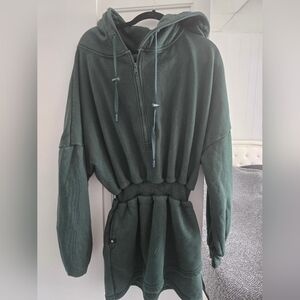 POPFLEX Forest Green SWEATSHIRT DRESS